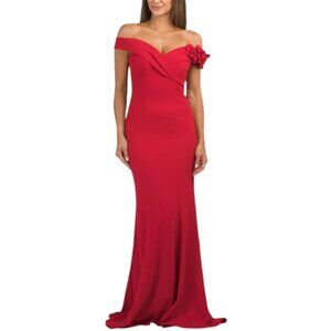 RENE BY RENE RUIZ Off The Shoulder Floral Applique Gown